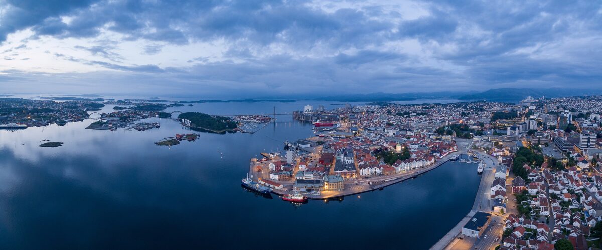 Panoramabilde over Stavanger sentrum og Vågen